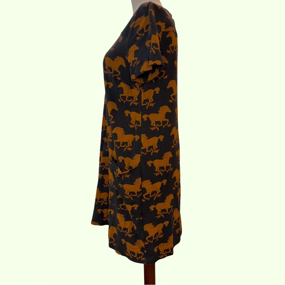 Vivienne Tam Horse Print Cotton Shift Medium